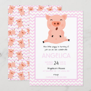 Invitación a la fiesta de cumpleaños de Little Pig