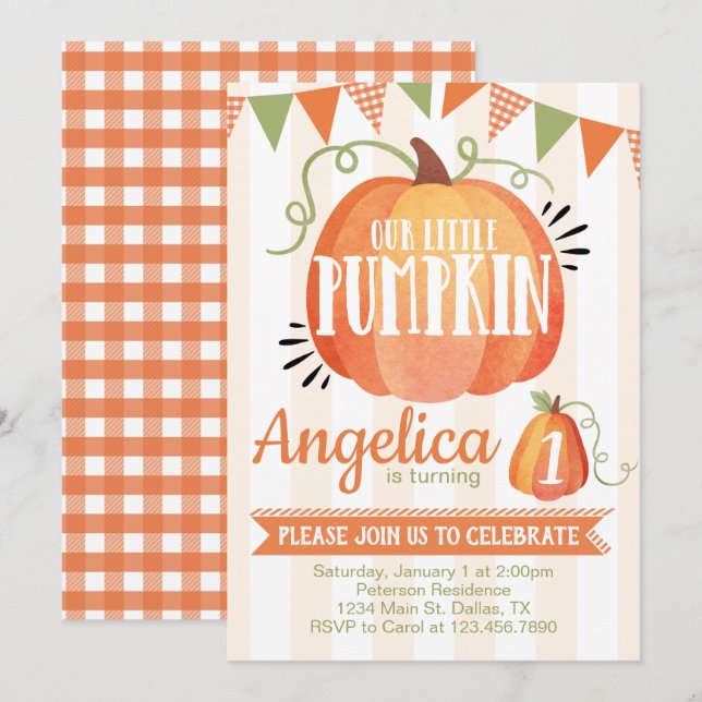 Invitación a la fiesta de cumpleaños de Little Pum (Anverso / Reverso)