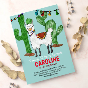 Invitación a la fiesta de cumpleaños de Llama