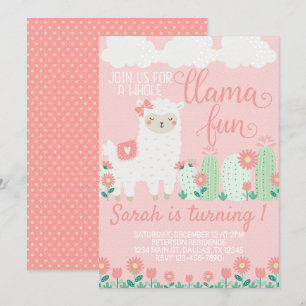 Invitación a la fiesta de cumpleaños de Llama Alpa