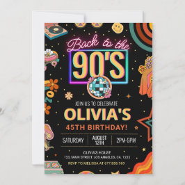 Invitación a la fiesta de cumpleaños de los 90