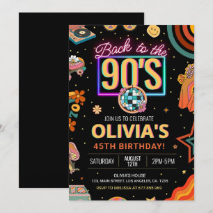 Invitación a la fiesta de cumpleaños de los 90