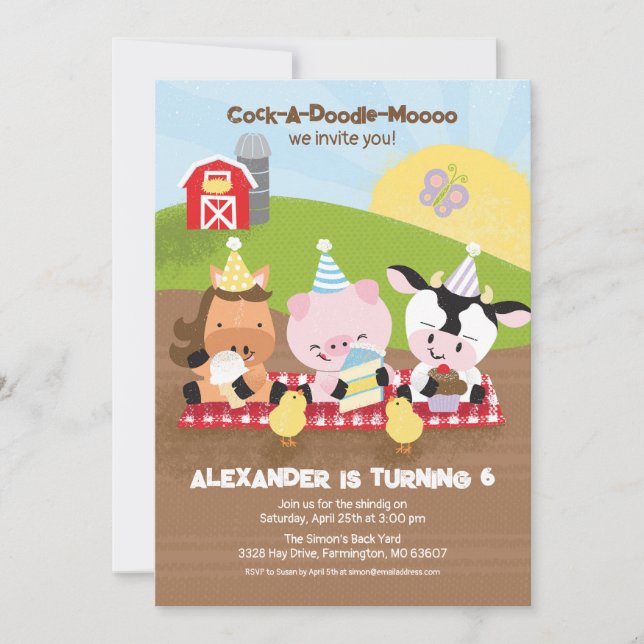 Invitación a la fiesta de cumpleaños de los amigos (Anverso)