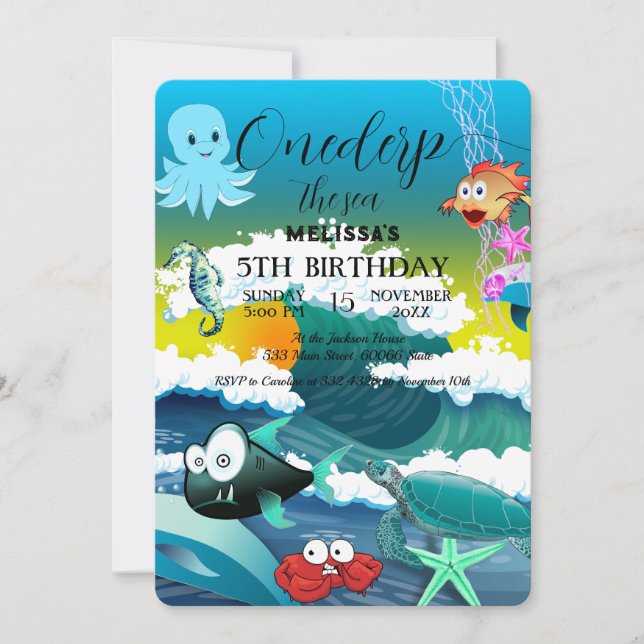 Invitación a la fiesta de cumpleaños de los animal (Anverso)