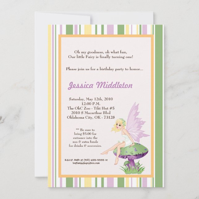 Invitación a la fiesta de cumpleaños de los Chicas (Anverso)