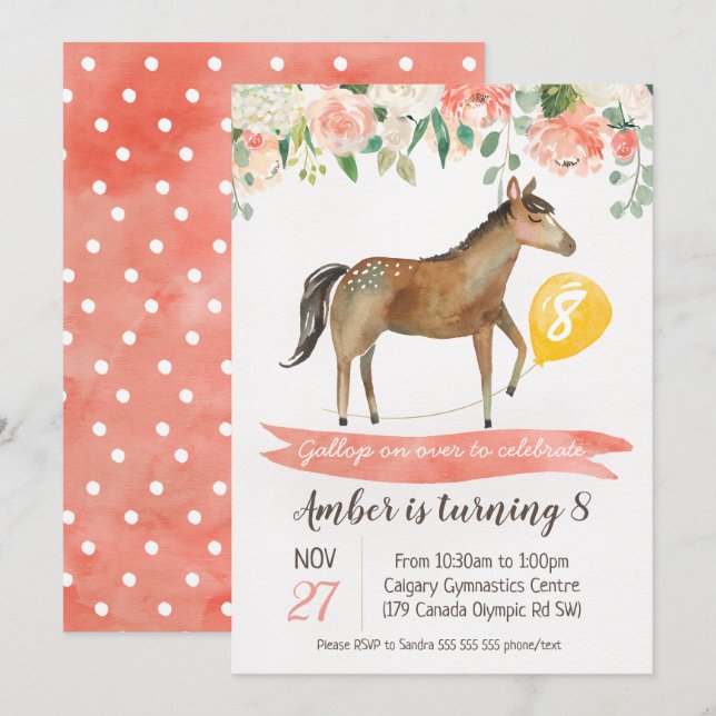 Invitación a la fiesta de cumpleaños de los chicas (Anverso / Reverso)