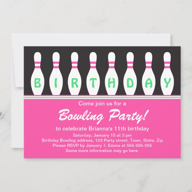 Invitación a la fiesta de cumpleaños de los Chicas (Anverso)