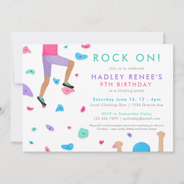 Invitación a la fiesta de cumpleaños de los chicas (Anverso)