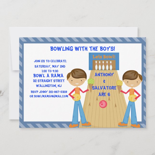 Invitación a la fiesta de cumpleaños de los chicos (Anverso)