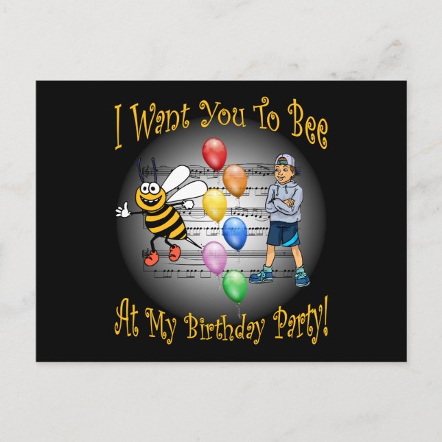 Invitación a la fiesta de cumpleaños de los chicos (Anverso)