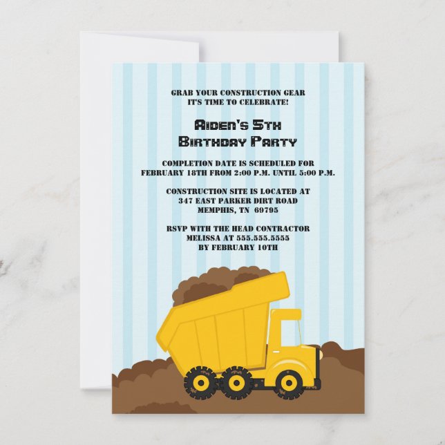 Invitación a la fiesta de cumpleaños de los chicos (Anverso)
