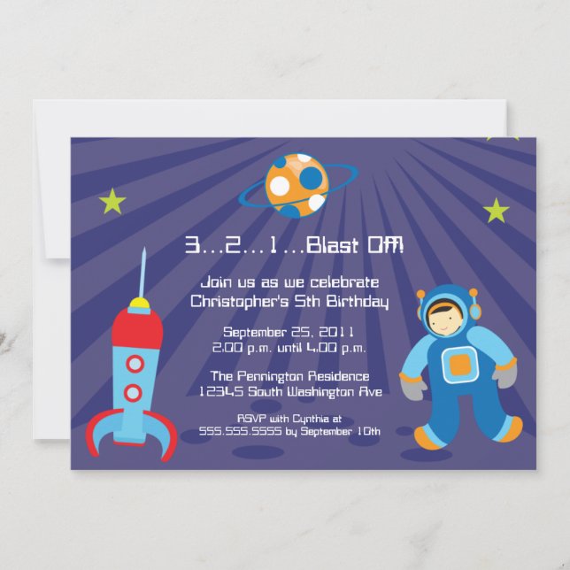 Invitación a la fiesta de cumpleaños de los chicos (Anverso)