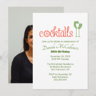 Invitación a la fiesta de cumpleaños de los cóctel
