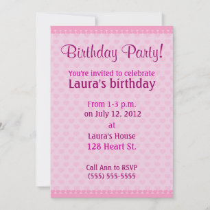 Invitación a la fiesta de cumpleaños de los corazo