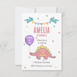 Invitación a la fiesta de cumpleaños de los dinosa