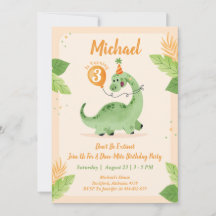 Invitación a la fiesta de cumpleaños de los dinosa