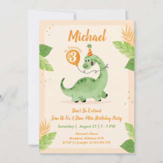 Invitación a la fiesta de cumpleaños de los dinosa