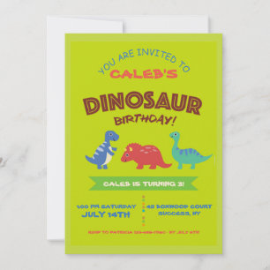 Invitación a la fiesta de cumpleaños de los dinosa