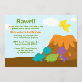 Invitación a la fiesta de cumpleaños de los dinosa
