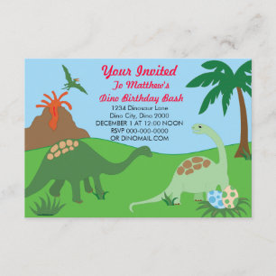 Invitación a la fiesta de cumpleaños de los dinosa