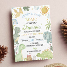 Invitación a la fiesta de cumpleaños de los dinosa
