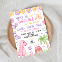 Invitación a la fiesta de cumpleaños de los dinosa