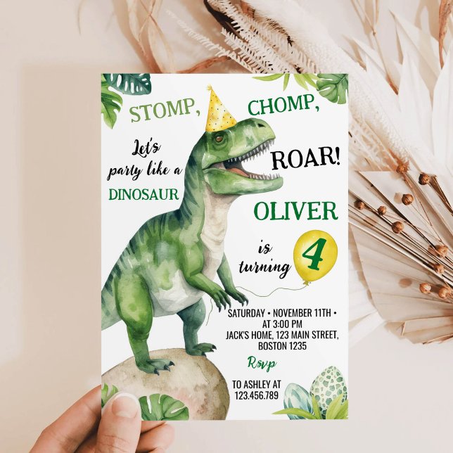 Invitación a la fiesta de cumpleaños de los dinosa (Subido por el creador)