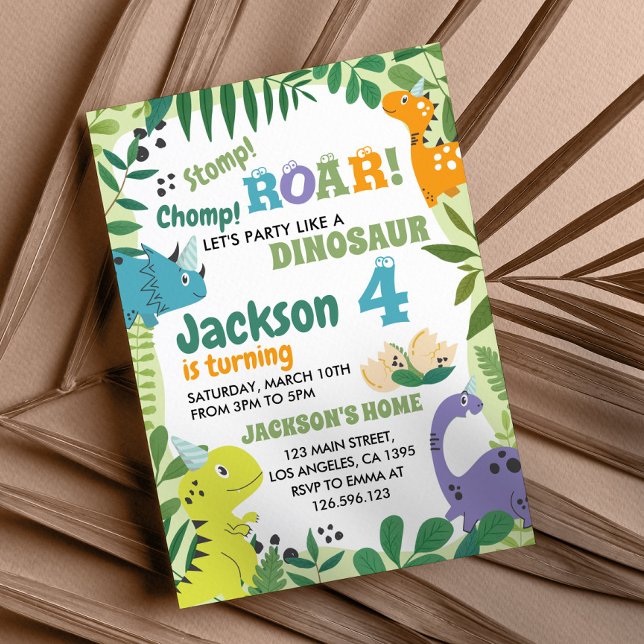 Invitación a la fiesta de cumpleaños de los dinosa (Subido por el creador)