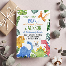 Invitación a la fiesta de cumpleaños de los dinosa