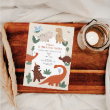 Invitación a la fiesta de cumpleaños de los dinosa