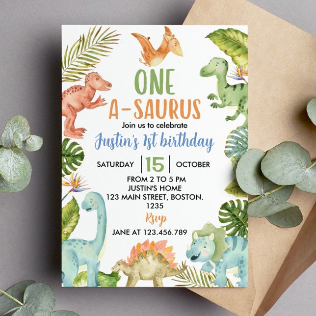 Invitación a la fiesta de cumpleaños de los dinosa (Subido por el creador)