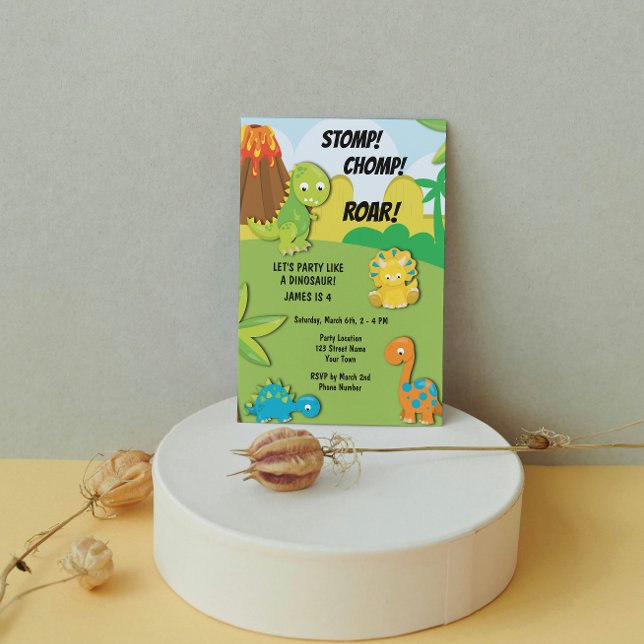 Invitación a la fiesta de cumpleaños de los dinosa (Subido por el creador)