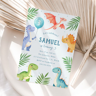 Invitación a la fiesta de cumpleaños de los dinosa