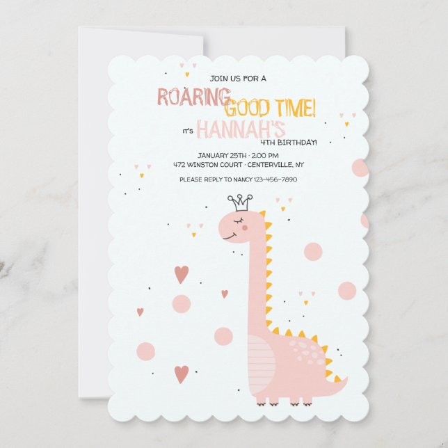 Invitación a la fiesta de cumpleaños de los dinosa (Anverso)