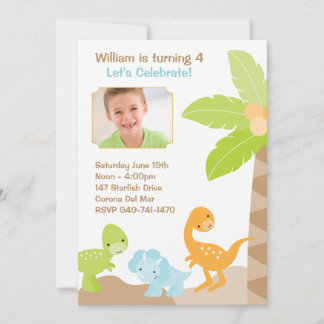 Invitación a la fiesta de cumpleaños de los dinosa