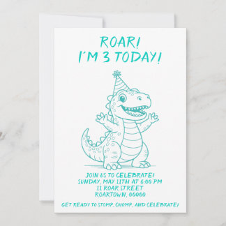 Invitación a la fiesta de cumpleaños de los dinosa