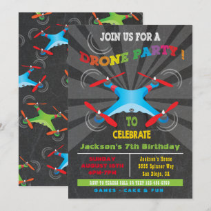 Invitación a la fiesta de cumpleaños de los drones