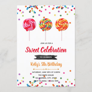 Invitación a la fiesta de cumpleaños de los dulces