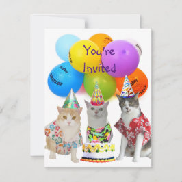 Invitación a la fiesta de cumpleaños de los gatos 