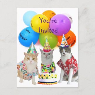 Invitación a la fiesta de cumpleaños de los gatos 