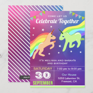 Invitación a la fiesta de cumpleaños de los gemelo