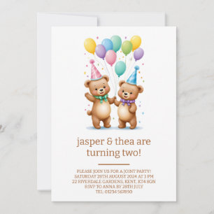 Invitación a la fiesta de cumpleaños de los gemelo