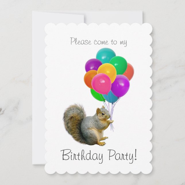 Invitación a la fiesta de cumpleaños de los globos (Anverso)