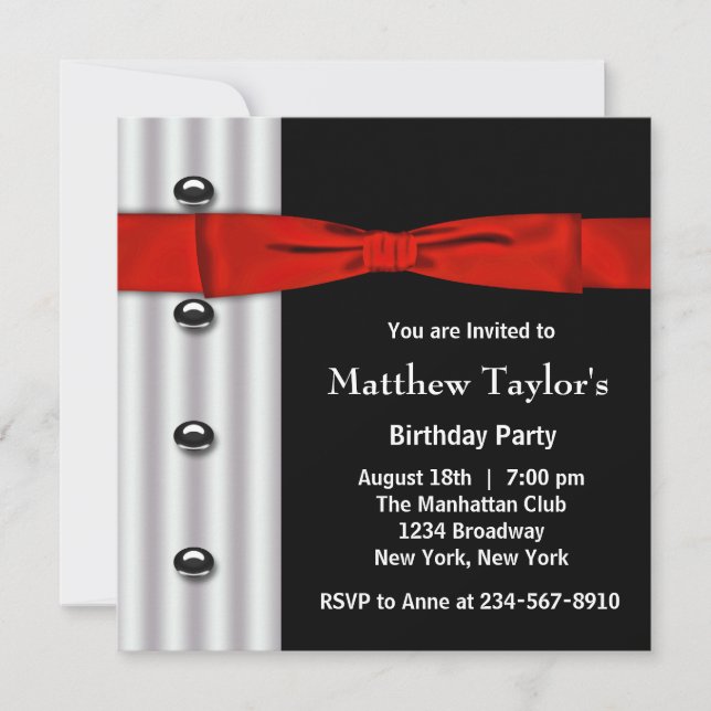 Invitación a la fiesta de cumpleaños de los hombre (Anverso)