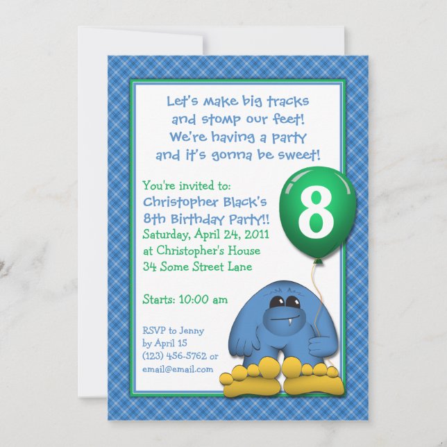 Invitación a la fiesta de cumpleaños de los niños  (Anverso)