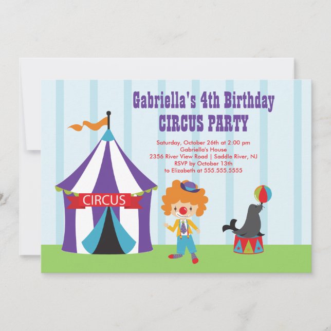 Invitación a la fiesta de cumpleaños de los niños  (Anverso)
