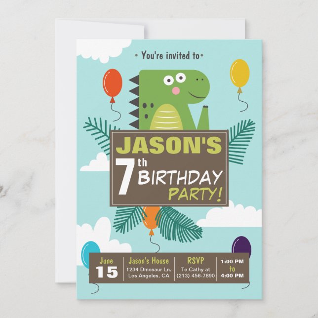 Invitación a la fiesta de cumpleaños de los niños  (Anverso)