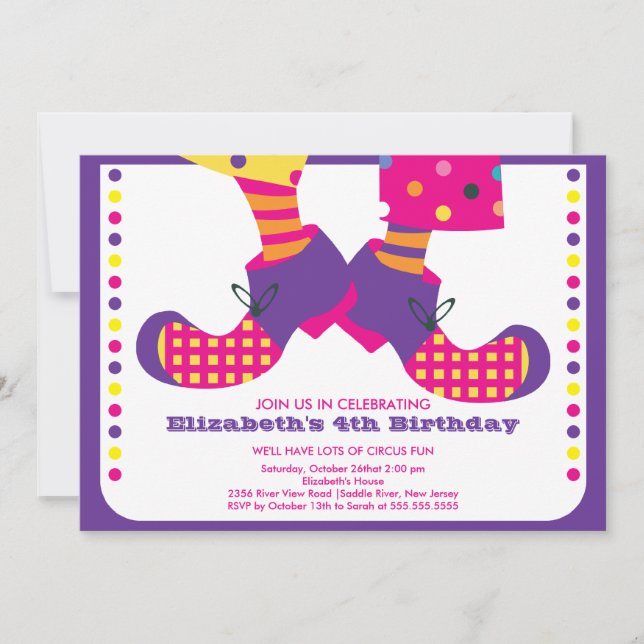 Invitación a la fiesta de cumpleaños de los niños  (Anverso)