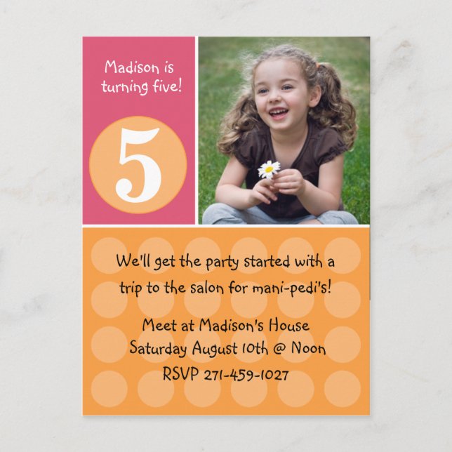 Invitación a la fiesta de cumpleaños de los niños (Anverso)