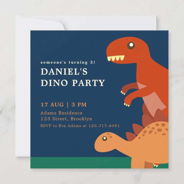 Invitación a la fiesta de cumpleaños de los niños  (Anverso)